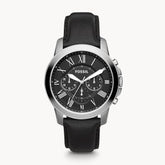 Fossil Men’s Quartz Black Leather Strap Black Dial 44mm Watch FS4812